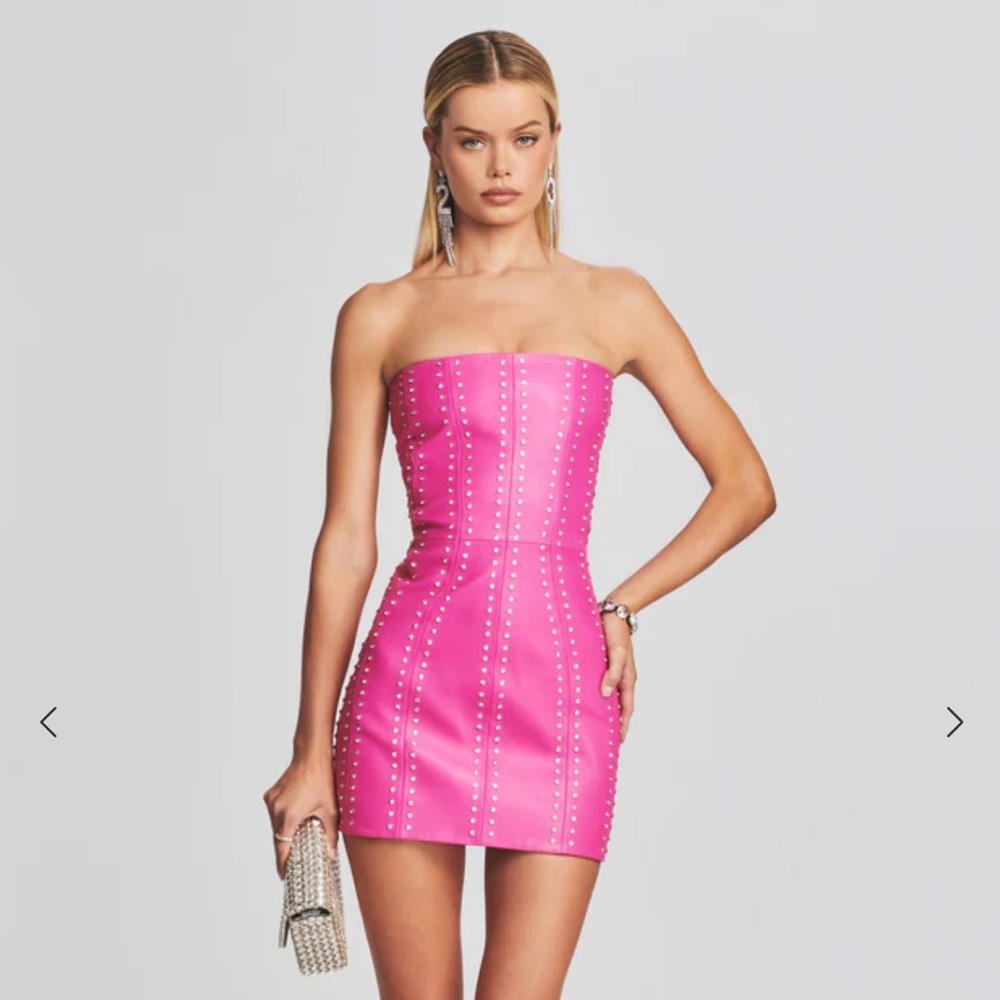 Retrofête Vesta Embellished Leather Dress